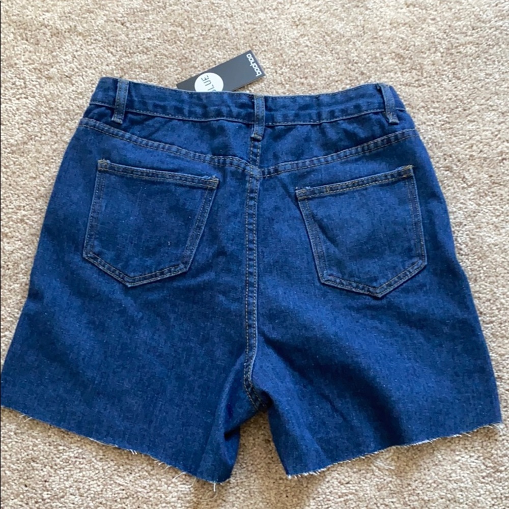 Boohoo High waist dad denim short NWT mid blue - Picture 2 of 2